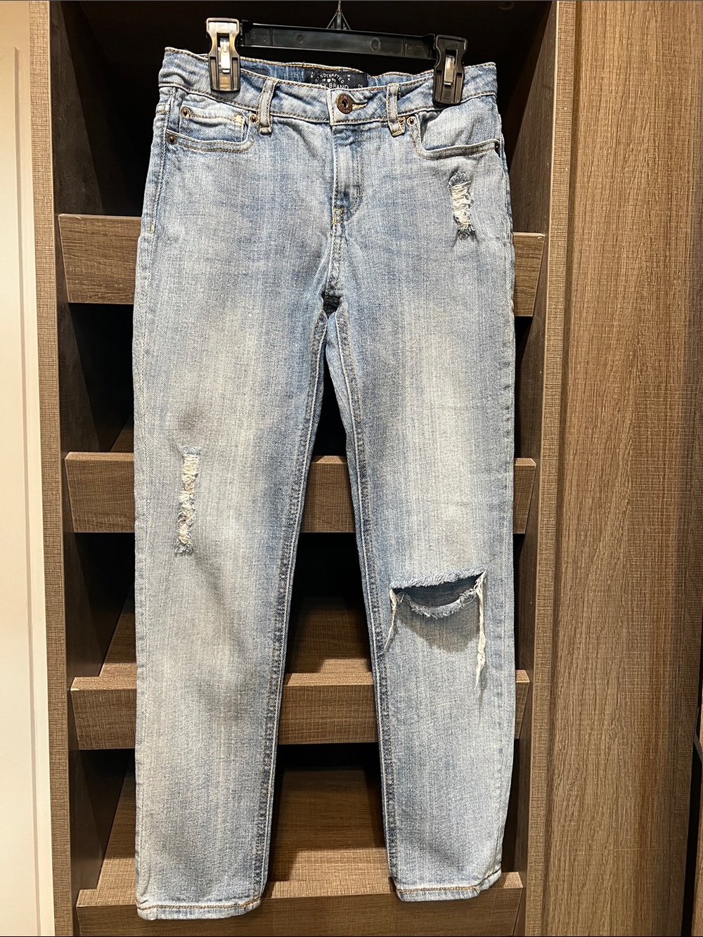 Lucky Brand Girls’ Light Blue Distressed Kids Jeans Adj Waist Sz 12